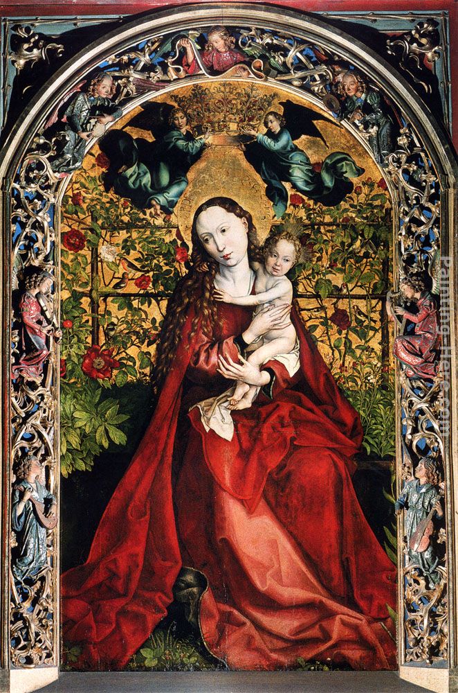 Madonna Of The Rose Bower painting - Martin Schongauer Madonna Of The Rose Bower art painting